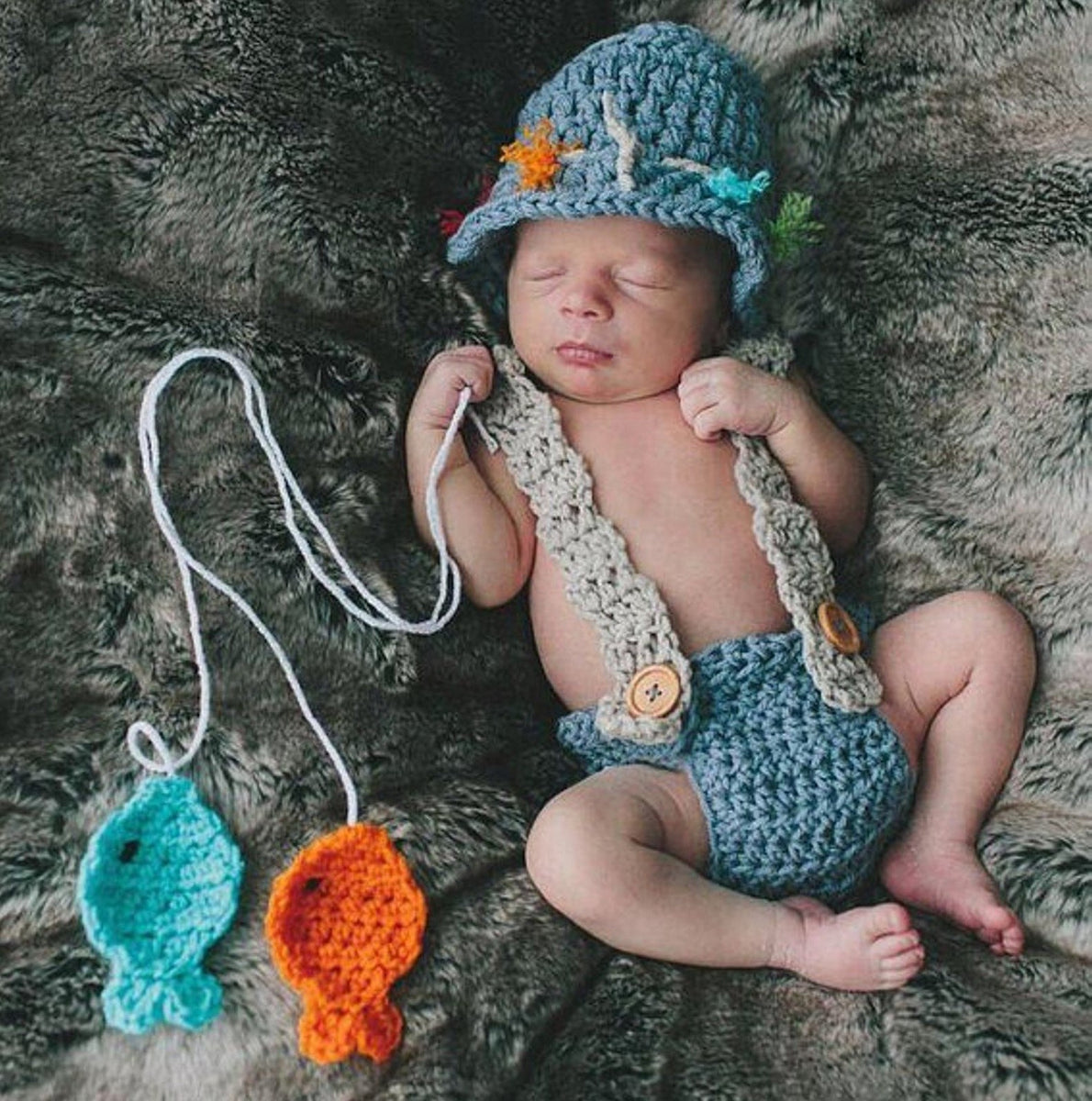 Crochet Baby Fishing Outfits – CrochetBabyProps