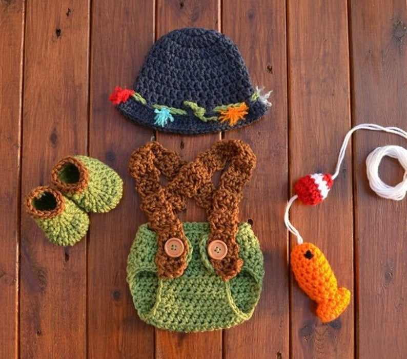 Newborn Fishing Outfit For Pictures – CrochetBabyProps