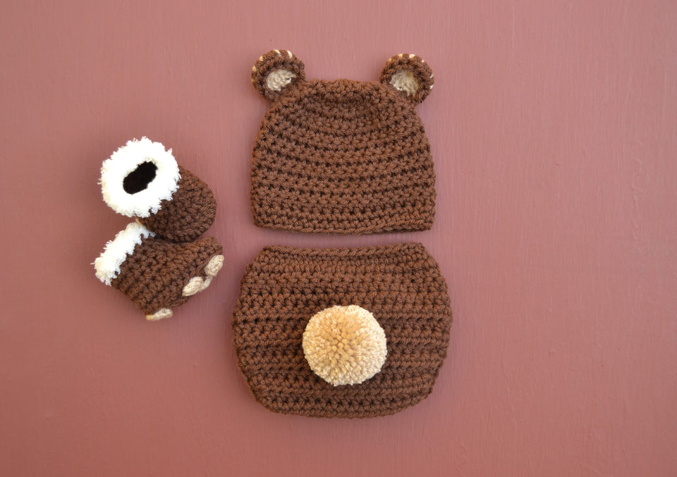 Crochet Baby Bear Costume Baby Photo Prop