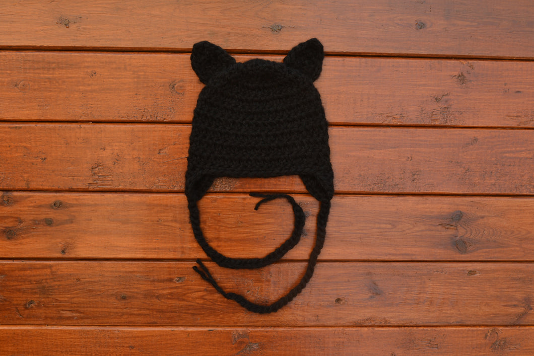 Baby Black Cat Hat - Baby Photo Prop