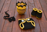 Baby Prince Crochet Outfit - Baby Crown Photo Prop