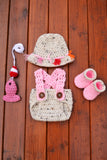 Newborn Crochet Girl Fishing Outfit