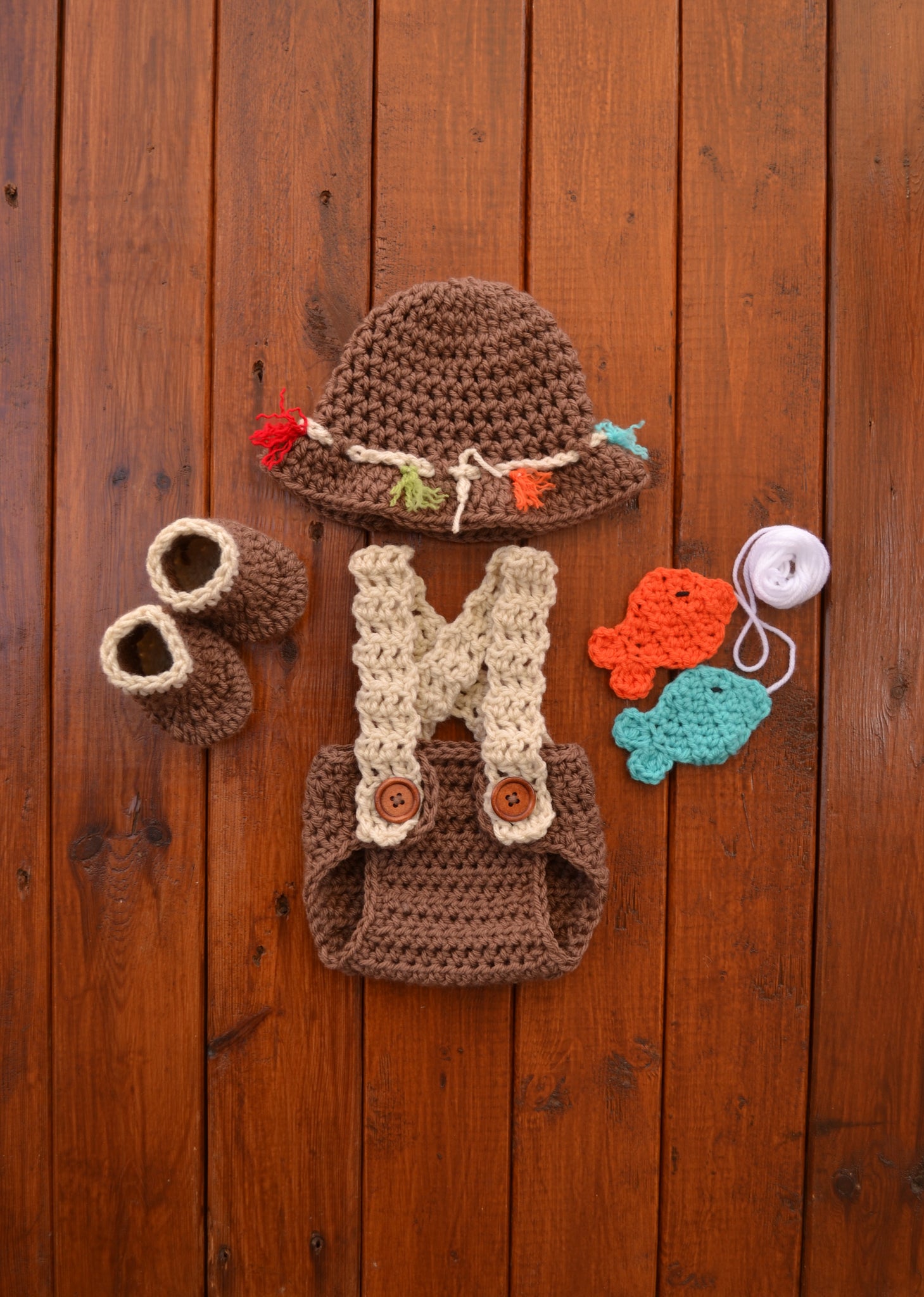 Newborn Fisherman Outfit - Baby Photo Prop – CrochetBabyProps
