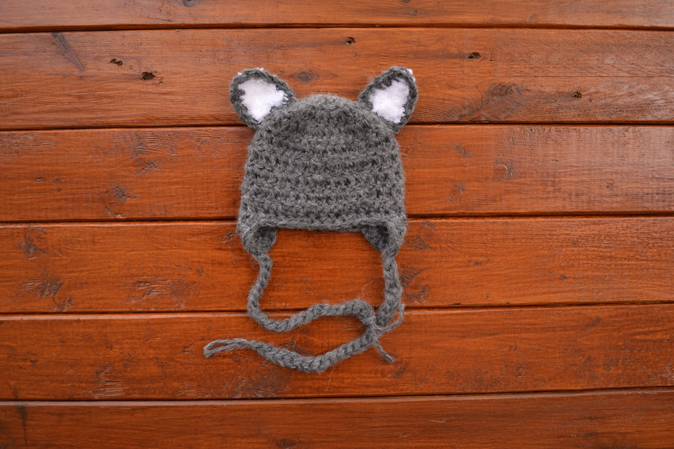 Baby Wolf Hat - Baby Photo Prop