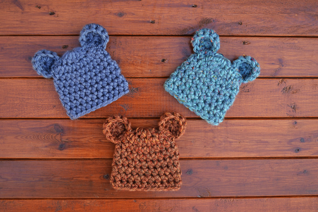 Chunky Crochet Baby Bear Hat