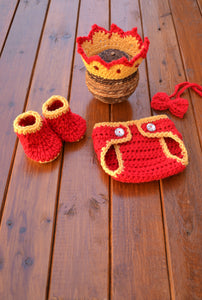 Red Baby King Outfit Crochet