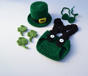 Crochet Baby St Patrick's Day Outfit for Photography Prop
