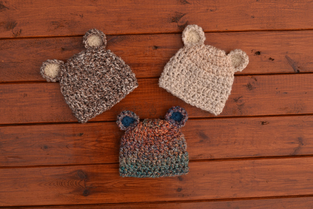 Newborn Baby Crochet Bear Hat