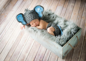 Crochet elephant baby clearance outfit