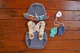 Crochet Fishing Outfit For Photo Prop