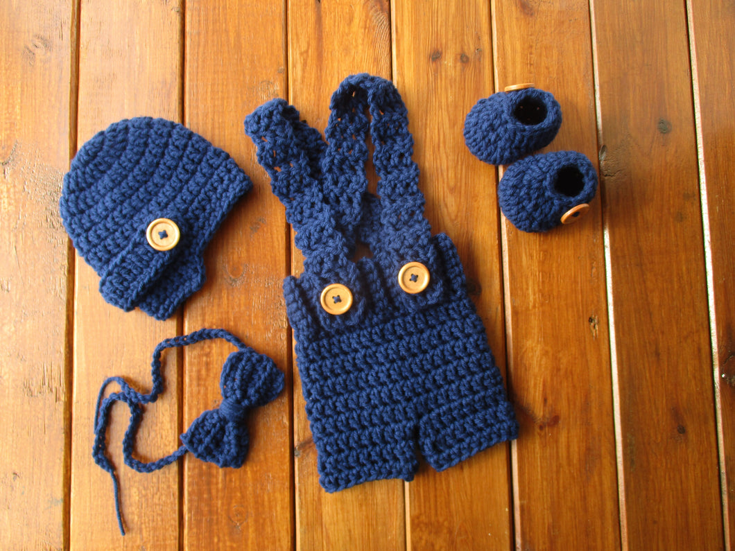 Navy Newborn Boy Photo Outfit