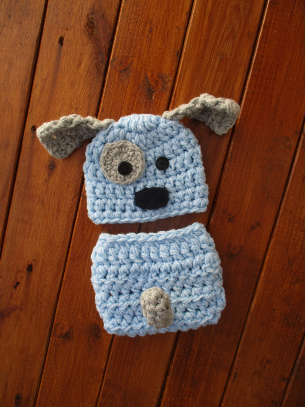 Baby Puppy Crochet Outfit For Photo Prop