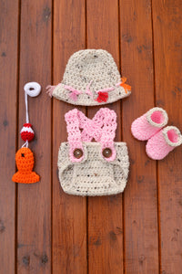 Newborn Crochet Girl Fishing Outfit