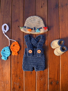 Fishing Newborn Baby Photography Outfit