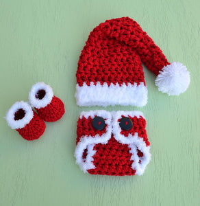 Crochet Baby Christmas Set For Photo Shoot