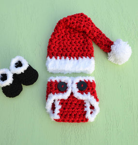 Baby Christmas Crochet Outfit - Baby Photo Prop