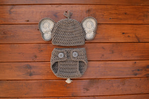 Elephant Crochet Baby Outfit