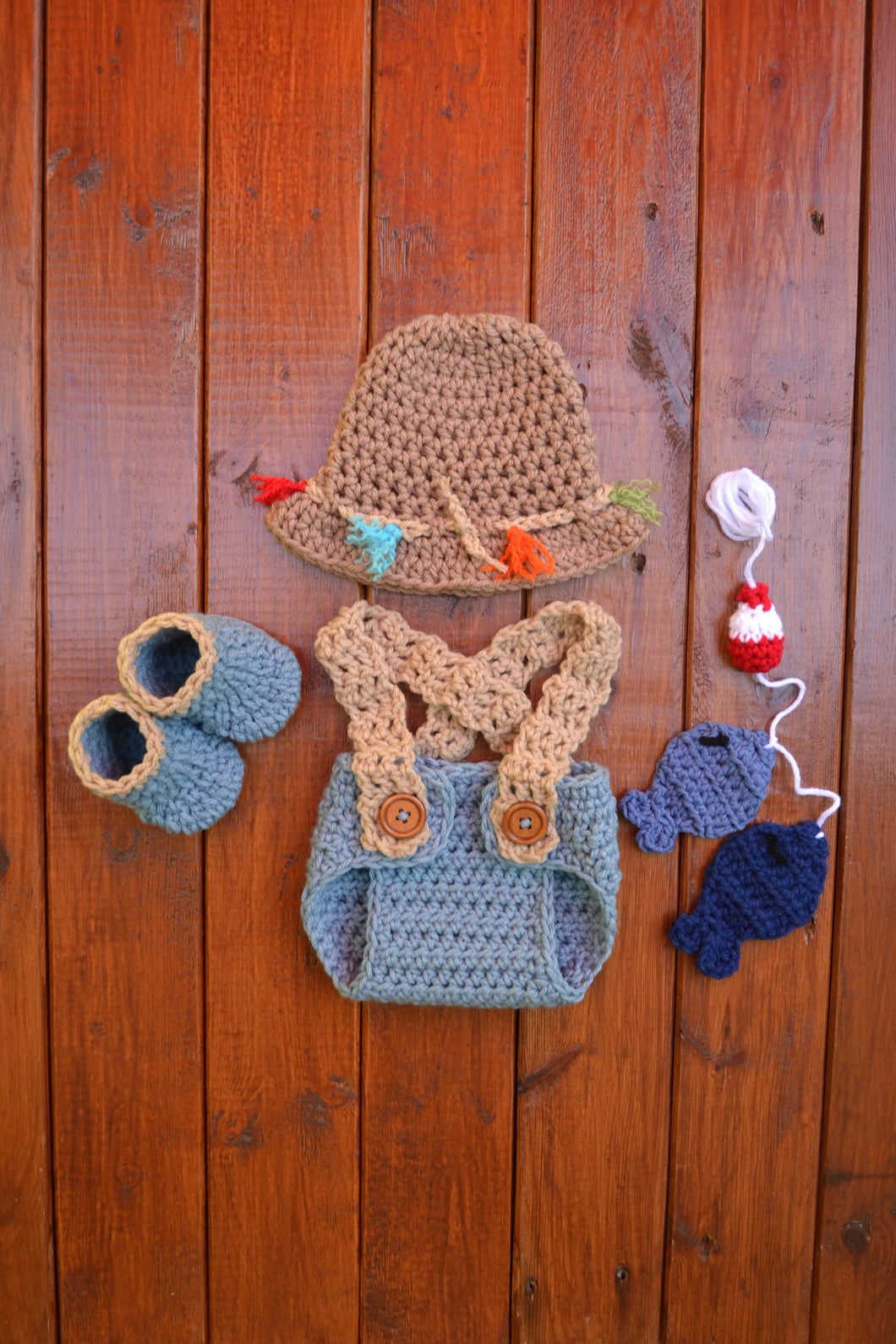 Newborn Crochet Fishing Outfit Boy