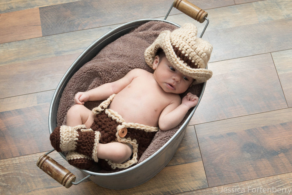 Baby Cowboy Outfit For Photo Prop