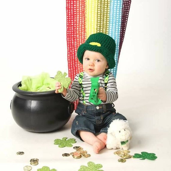 Crochet St. Patrick's Day Hat and Bow Tie 